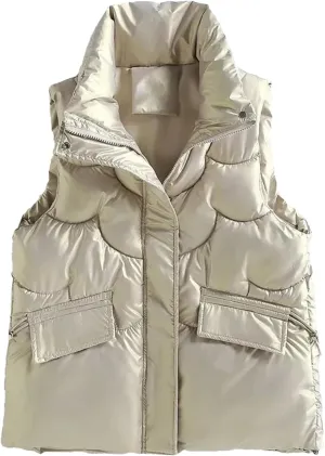 Women's Winter Vests - Cotton Padded Sleeveless Waistcoat Student Short Jacket