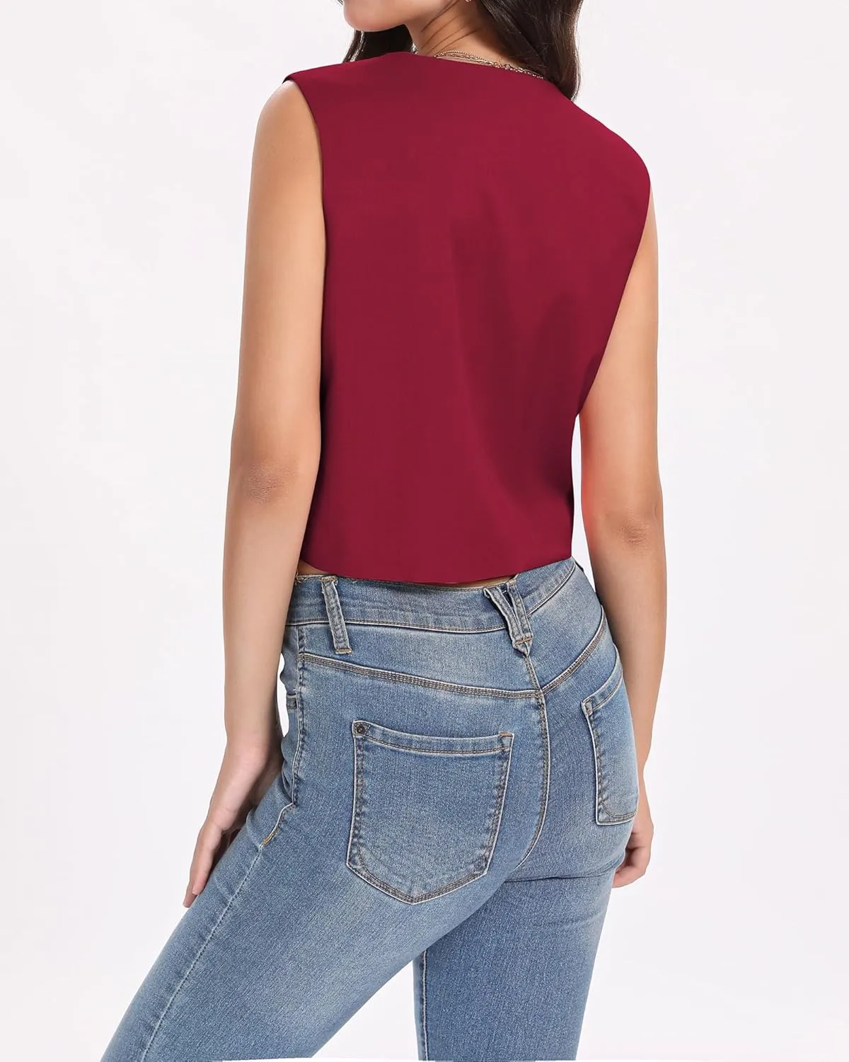 Xeoxarel Women's Linen Vests Crop Tank Tops (S-2XL)