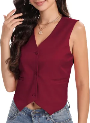 Xeoxarel Women's Linen Vests Crop Tank Tops (S-2XL)