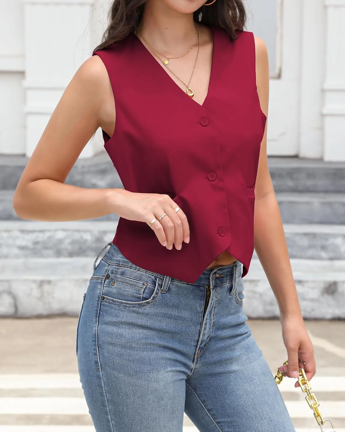 Xeoxarel Women's Linen Vests Crop Tank Tops (S-2XL)