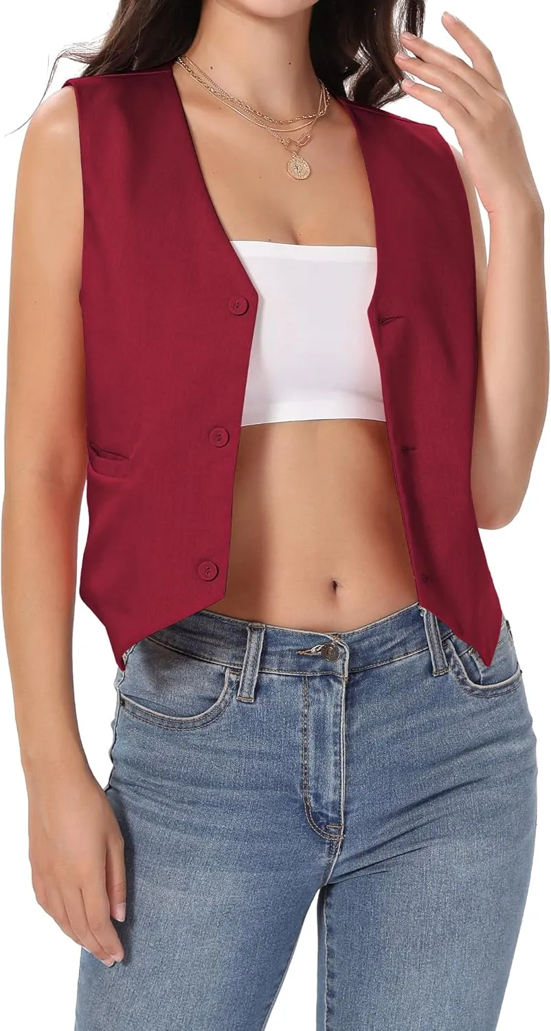 Xeoxarel Women's Linen Vests Crop Tank Tops (S-2XL)