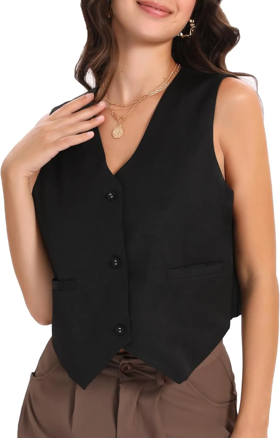 Xeoxarel Women's Linen Vests Crop Tank Tops (S-2XL)