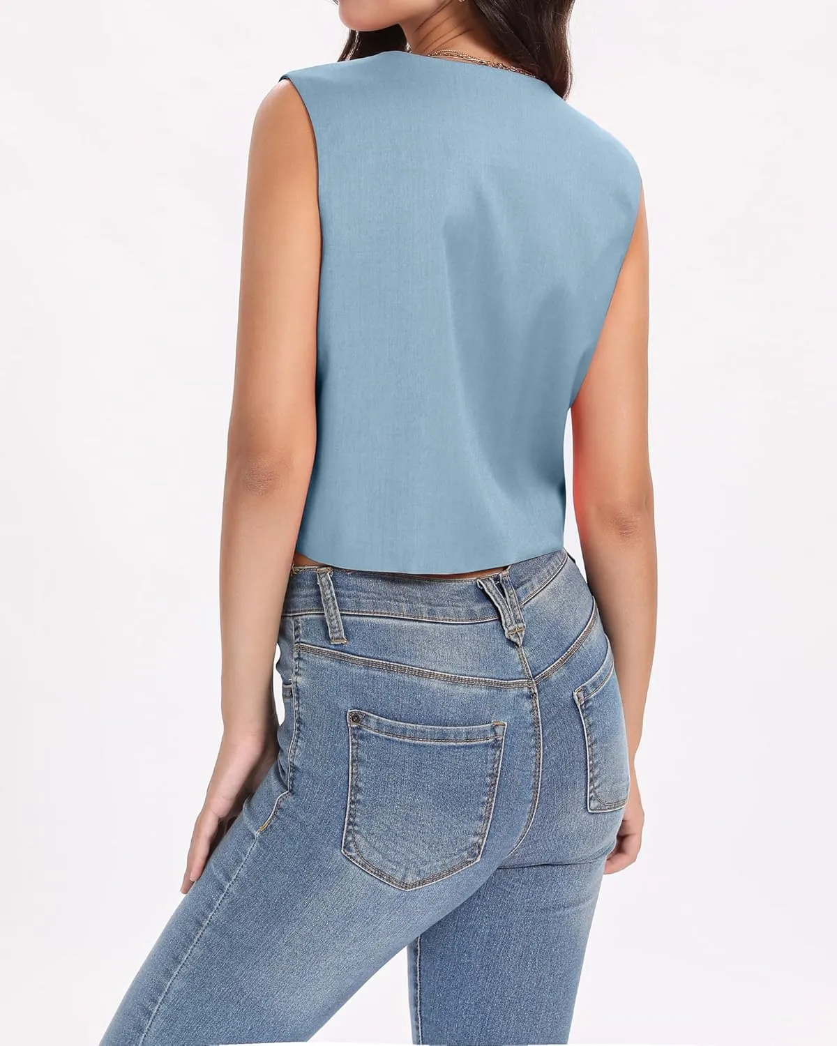 Xeoxarel Women's Linen Vests Crop Tank Tops (S-2XL)