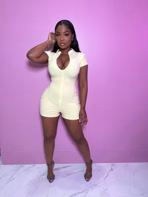 Yellow soft touch romper